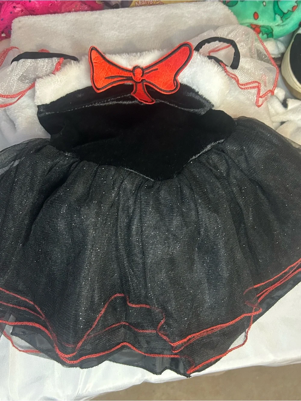 Black & Red Girls' Tulle Party Costume Dress Dr. Suess Cat in the hat